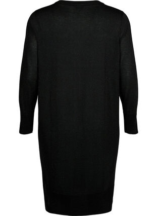 Robe en maille à paillettes en viscose avec des fentes, Black w. DTM Lurex, Packshot image number 1