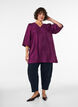 Glanzende tuniek met V-hals en 3/4 mouwen, Paars, Model image number 1