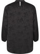 Satijnen blouse met ton-sur-ton patroon, Black, Packshot image number 1