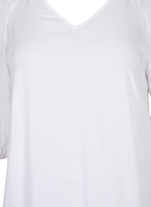 Robe en viscose avec encolure en V, Bright White, Packshot image number 2