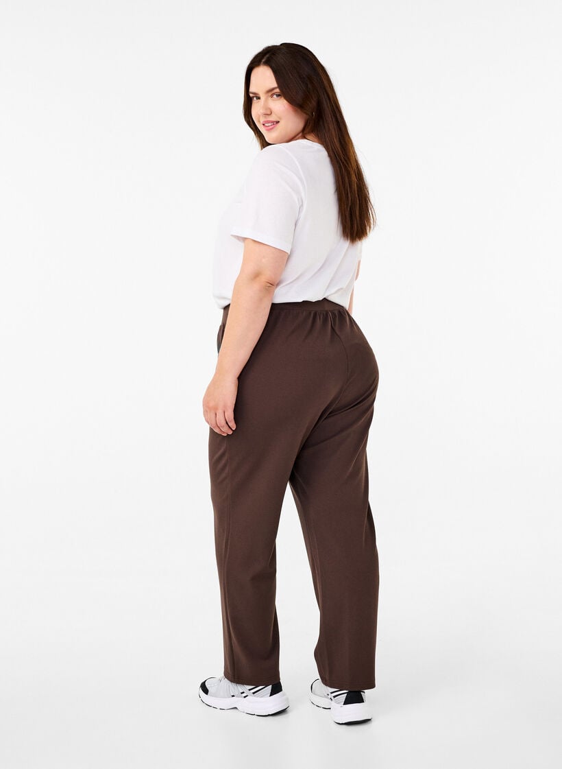 Pantalon &agrave; coupe droite, Marron, Model image number 1