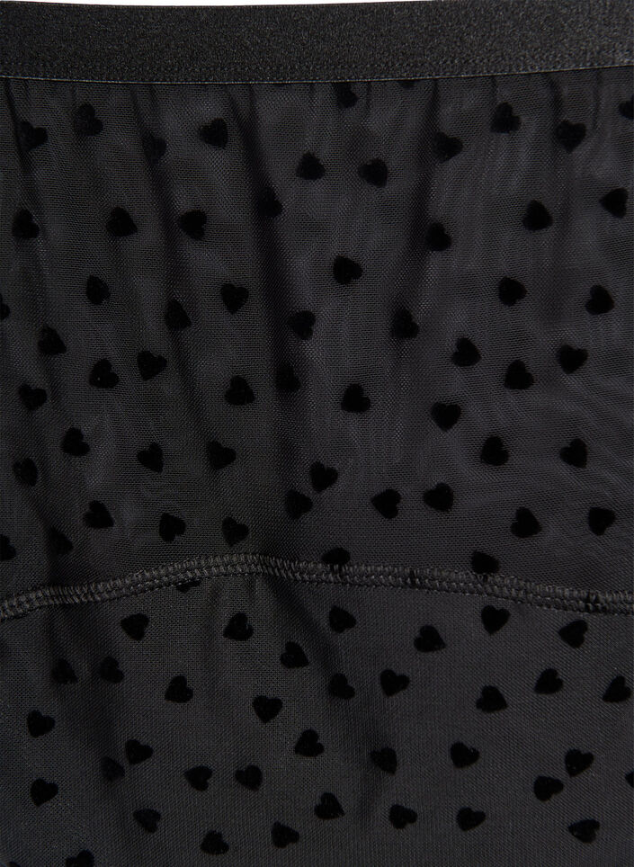 Hipster menstruatieslip in mesh met hartdetails, Zwart, Packshot image number 2
