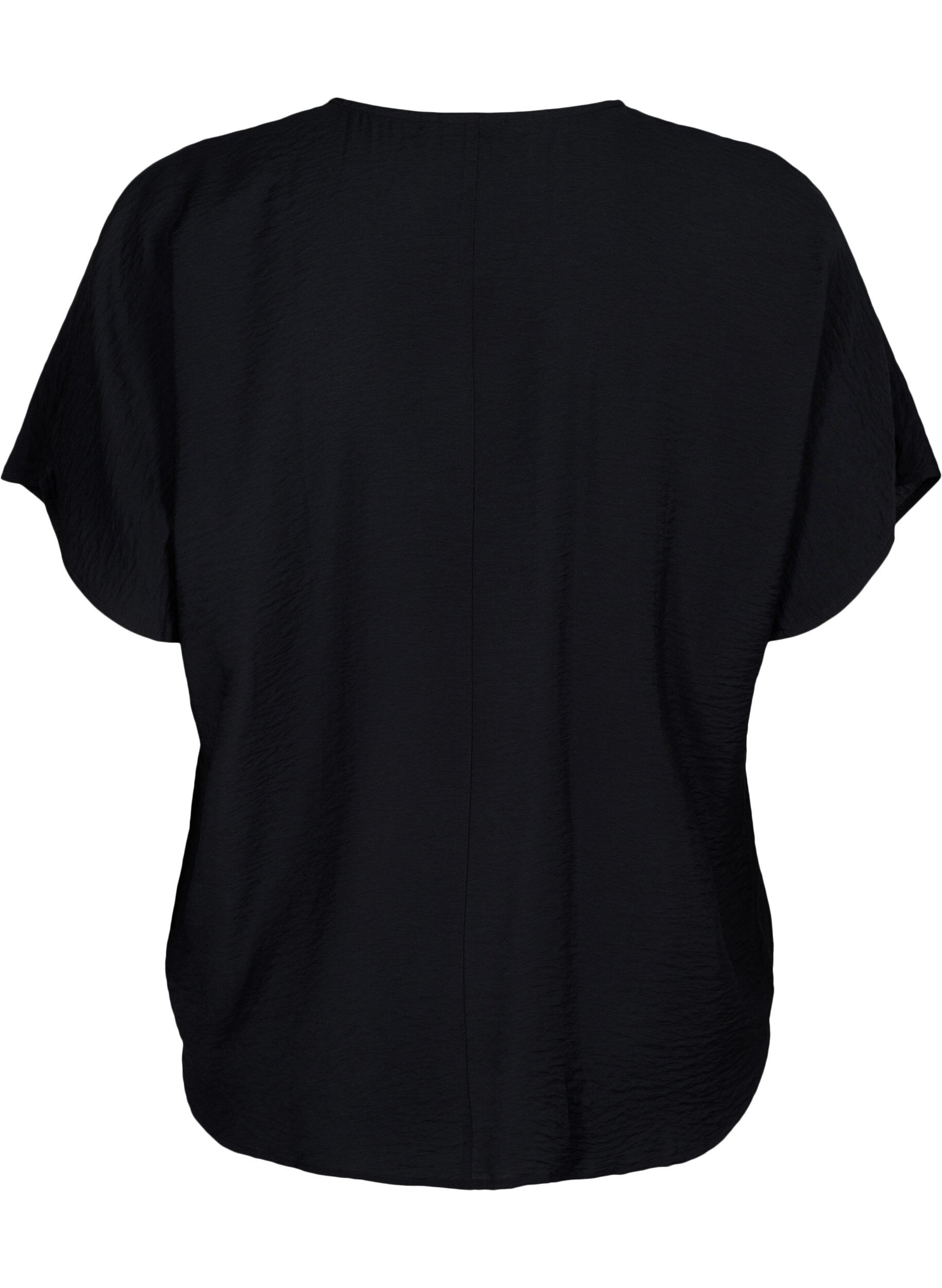 ZizziBlouse met korte mouwen van viscose, Black, Packshot image number 1