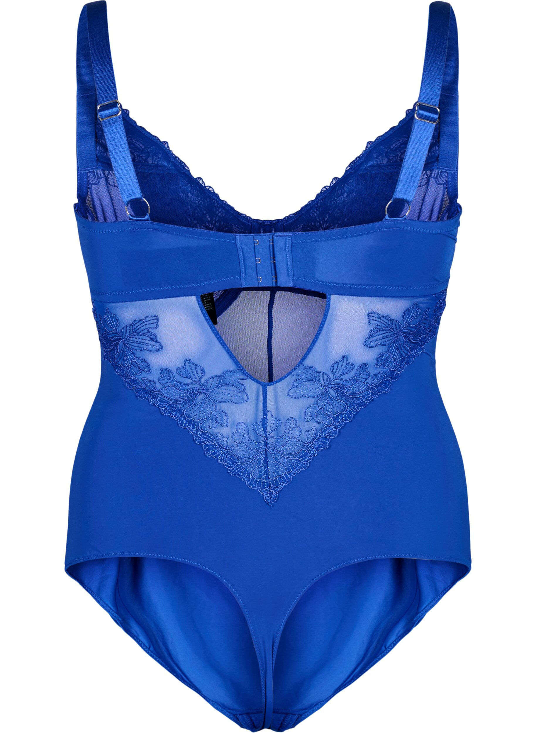 ZizziBodysuit met geborduurde details, Blauw, Packshot image number 1