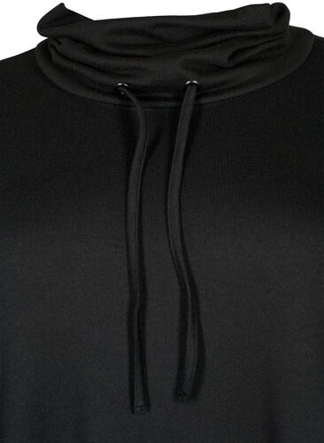 Robe en jersey avec col montant et poches, Black, Packshot image number 2