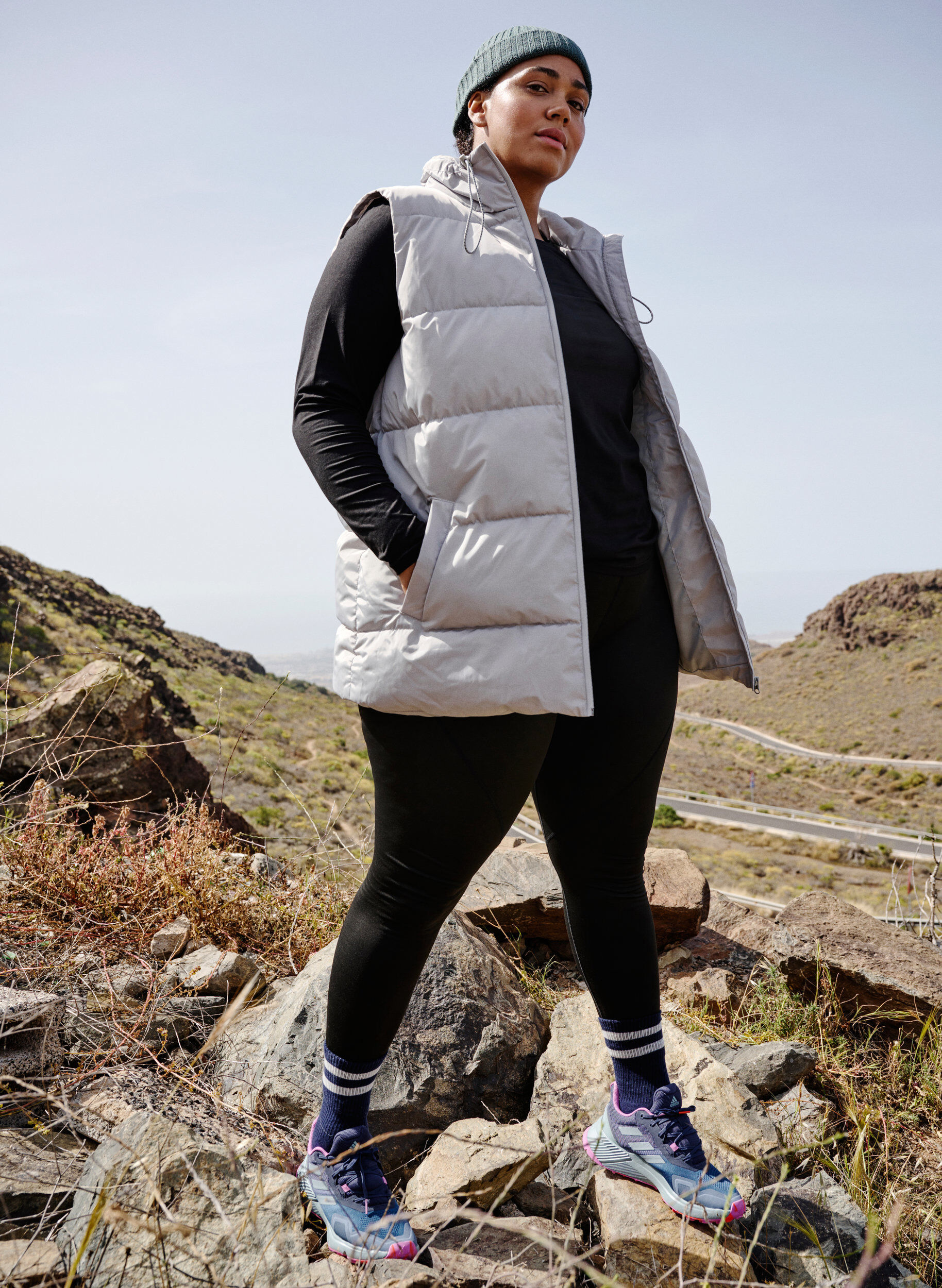 ZizziSportief vest met hoge kraag en zakken, Pearl Blue, Image image number 0