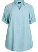 Tuniek van linnen en viscose met A-vorm, Blauw, Packshot image number 0