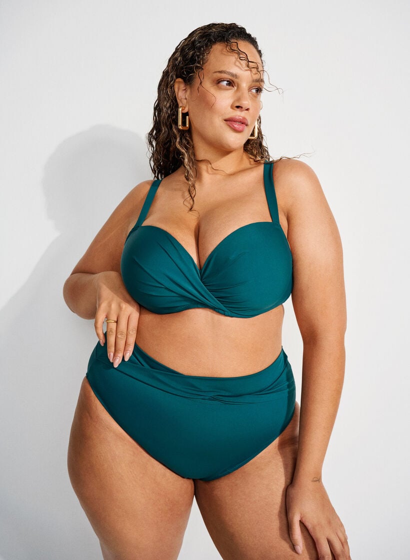 Bikinibroekje met wikkel detail, Groen, Image image number 0