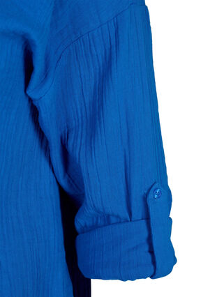 Chemise avec col en mousseline de coton, Victoria blue, Packshot image number 3