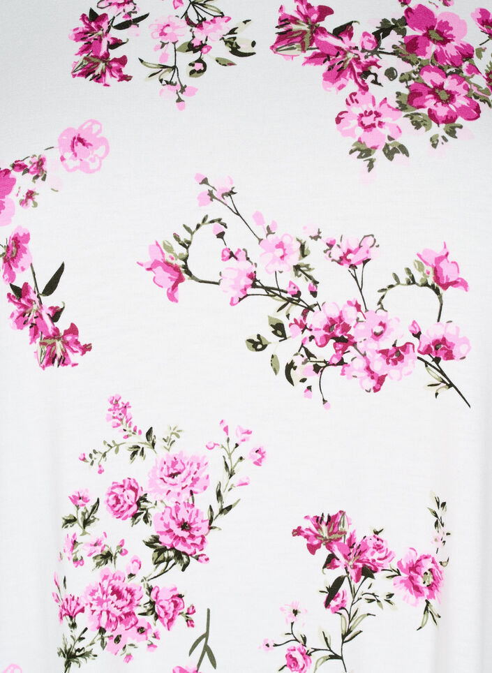 T-shirt met bloemenprint, Roze, Packshot image number 2