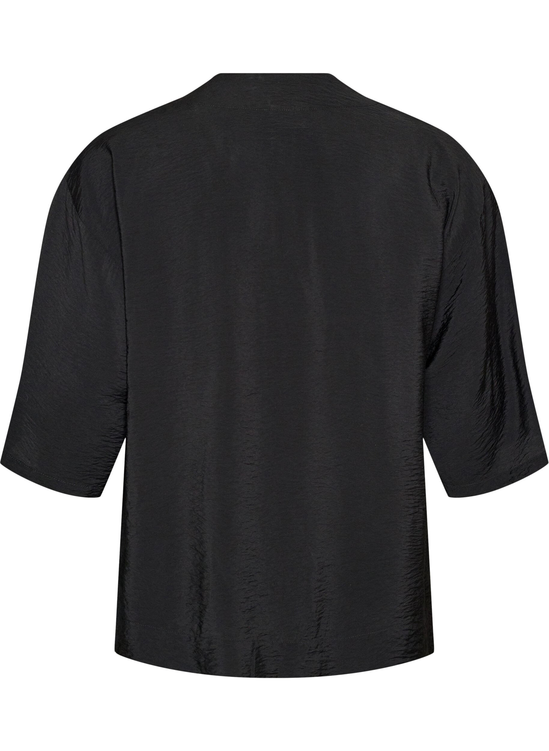 ZizziKimono court en viscose avec manches 3/4, Noir, Packshot image number 1