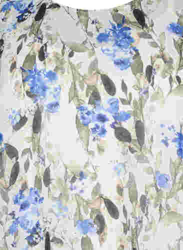 Blouse imprimée à manches longues, Blue Flower AOP, Packshot image number 2