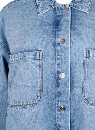 Veste en jean ample avec boutons, Light blue denim, Packshot image number 2