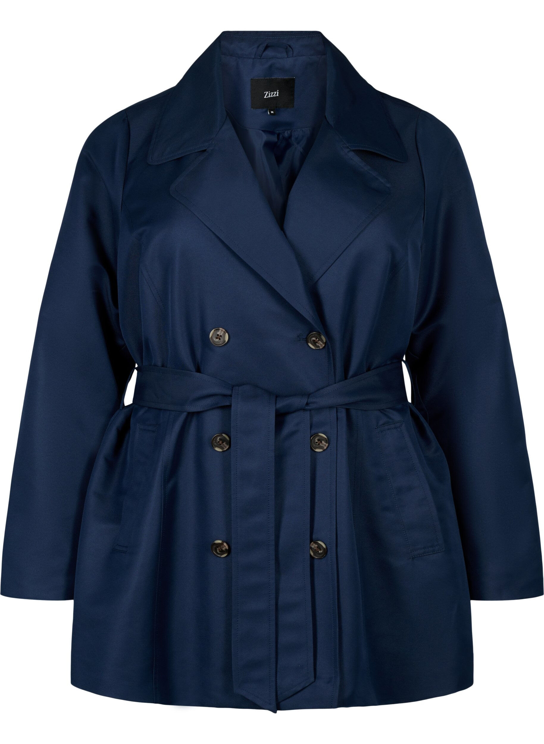 Zizzi Trench court avec ceinture, Bleu, Packshot image number 0