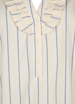 Katoenen blouse met 3/4 mouwen en print, Eggnog Stripe, Packshot image number 2