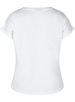 T-shirt avec imprimé en coton biologique, Bright White TEXT, Packshot image number 1