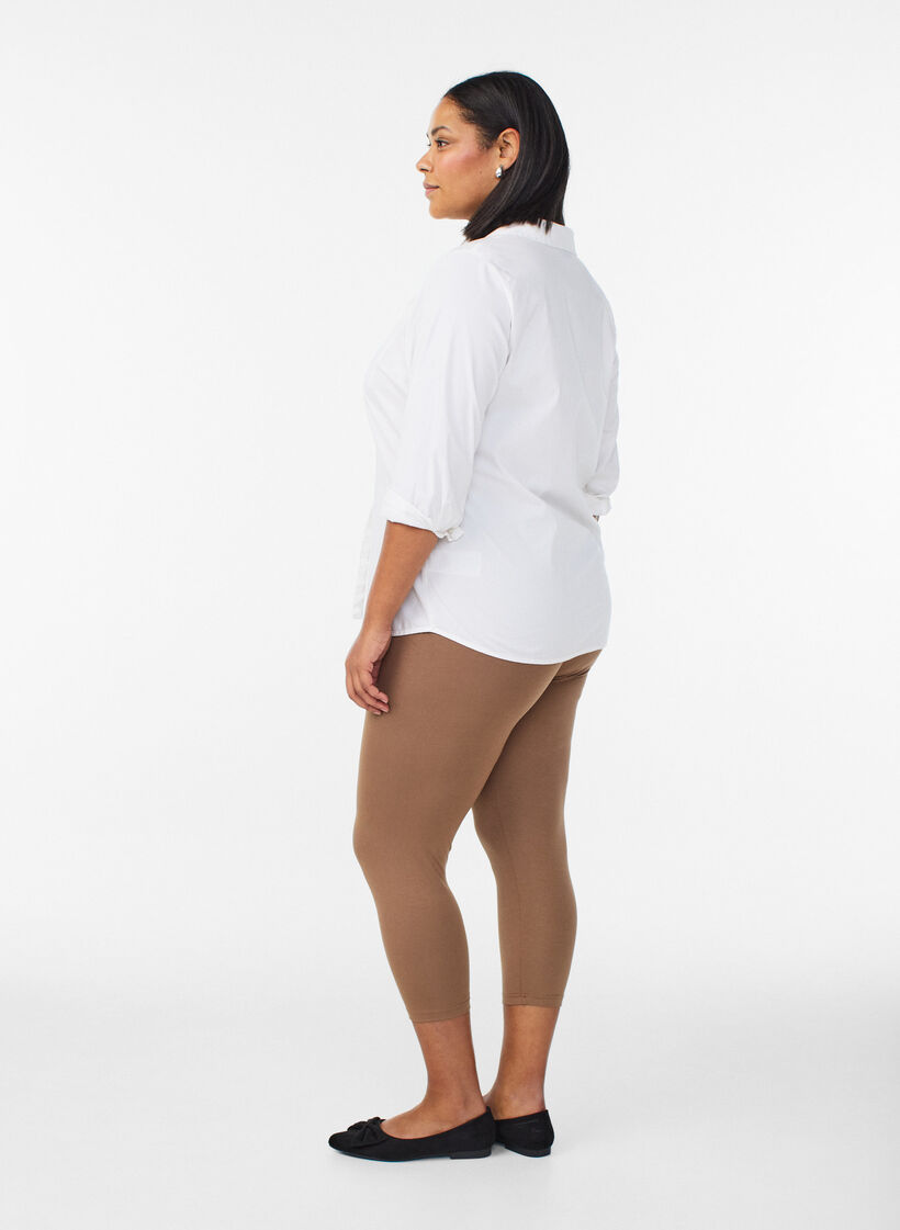 Basic 3/4 legging in viscose, Bruin, Model image number 2