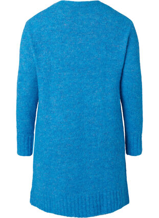 Long cardigan en tricot avec de la laine et des poches, French Blue, Packshot image number 1