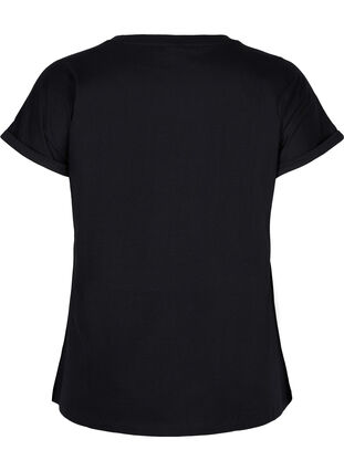 T-shirt en coton avec broderie anglaise, Black, Packshot image number 1