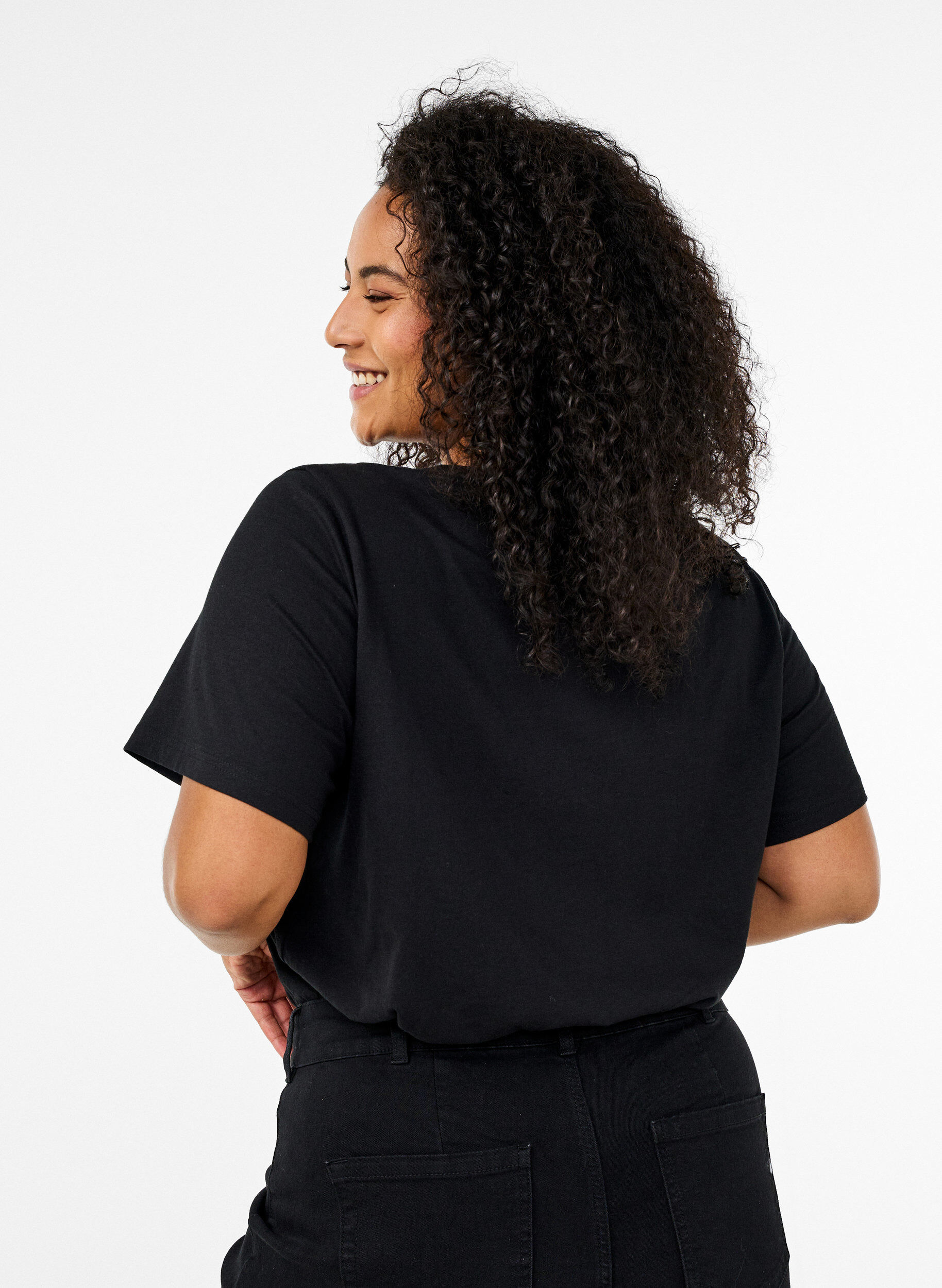 ZizziFLASH - T-shirt met motief, Zwart, Model image number 2