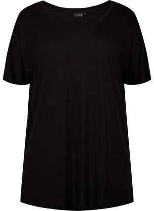 T-shirt d'entraînement en viscose avec encolure ronde, Black, Packshot image number 0