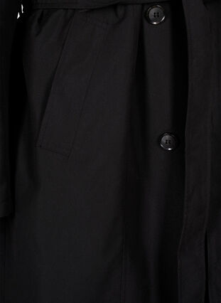 Trench-coat avec ceinture et fente, Black, Packshot image number 3