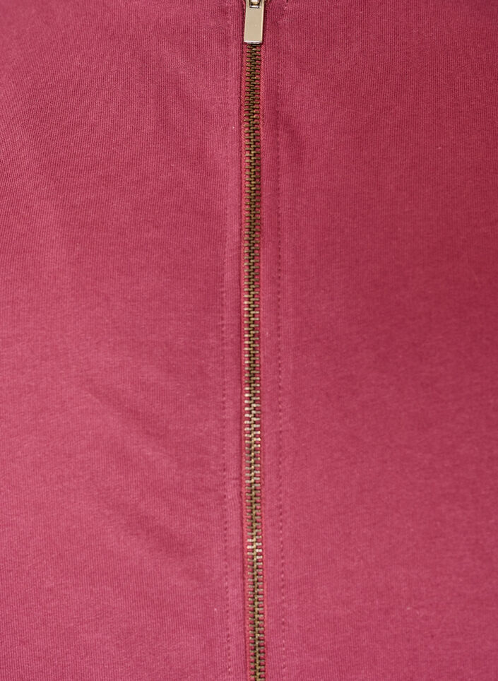 Sweat &agrave; capuche zipp&eacute; avec imprim&eacute; au dos, Bordeaux, Packshot image number 2