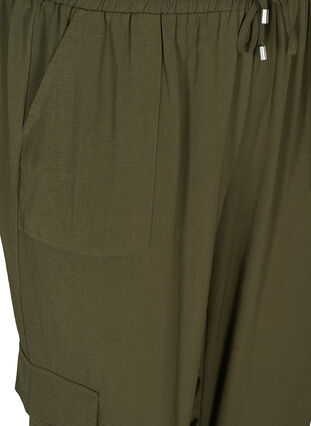Losse broek met zijzakken, Olive Night , Packshot image number 2