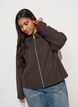 Korte jas met overhemdkraag en ritssluiting, Bruin, Model image number 3