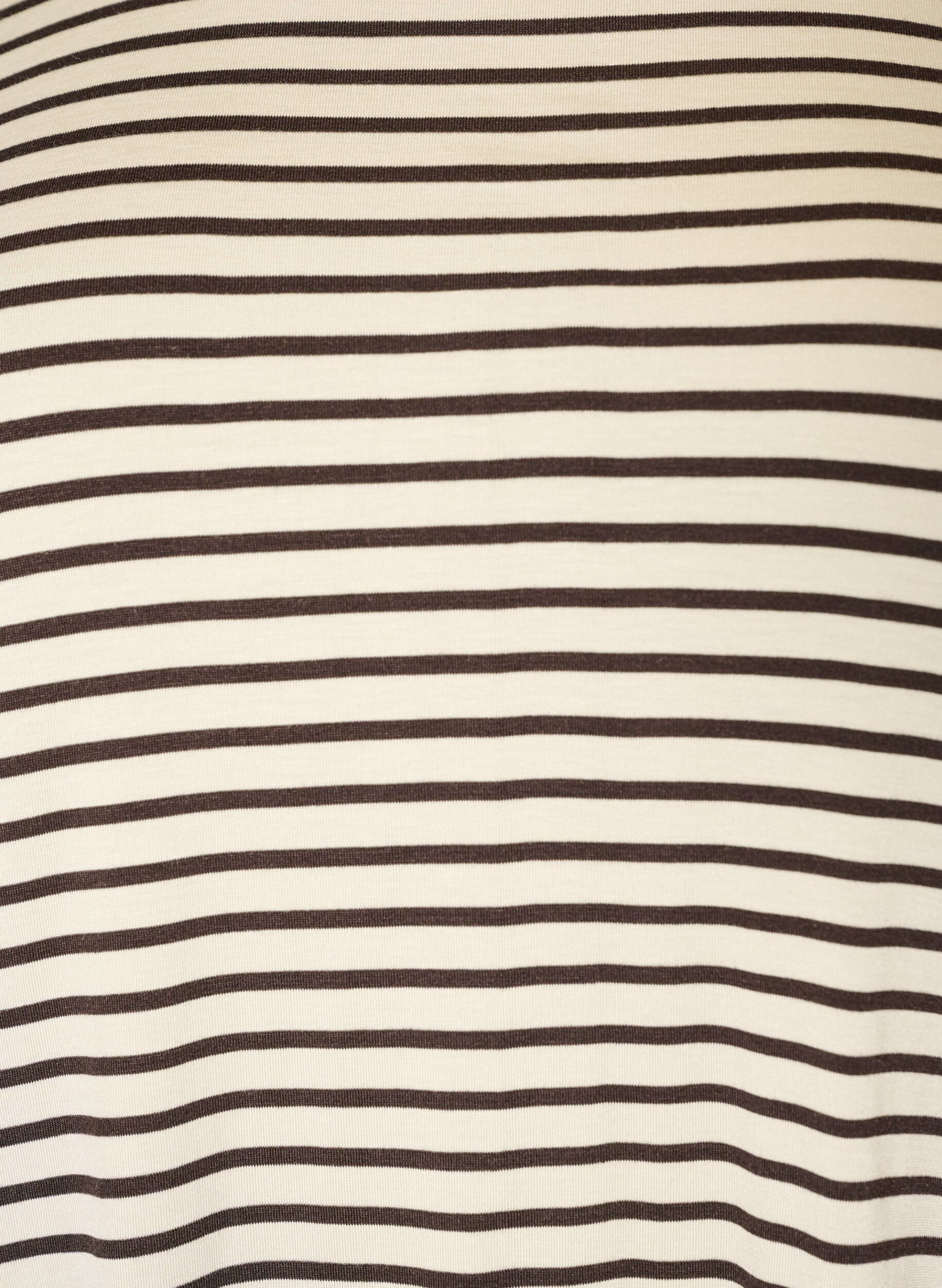 ZizziT-shirt en TENCEL&trade; Lyocell &agrave; rayures, Marron, Packshot image number 2