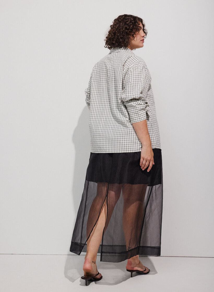 Lange rok in organza-look, Zwart, Model image number 2