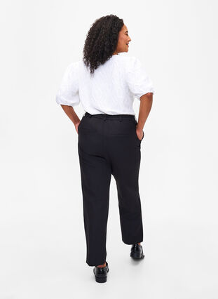 Pantalon à jambes droites avec poches, Black, Model image number 1