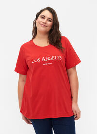 FLASH - T-shirt met motief, High Risk Red, Model