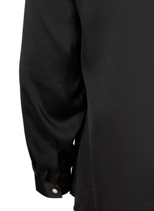 Blouse à manches longues avec boutons féminins, Black, Packshot image number 3