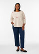Gebreide blouse met hartjes en 3/4 mouwen, Beige, Model image number 1