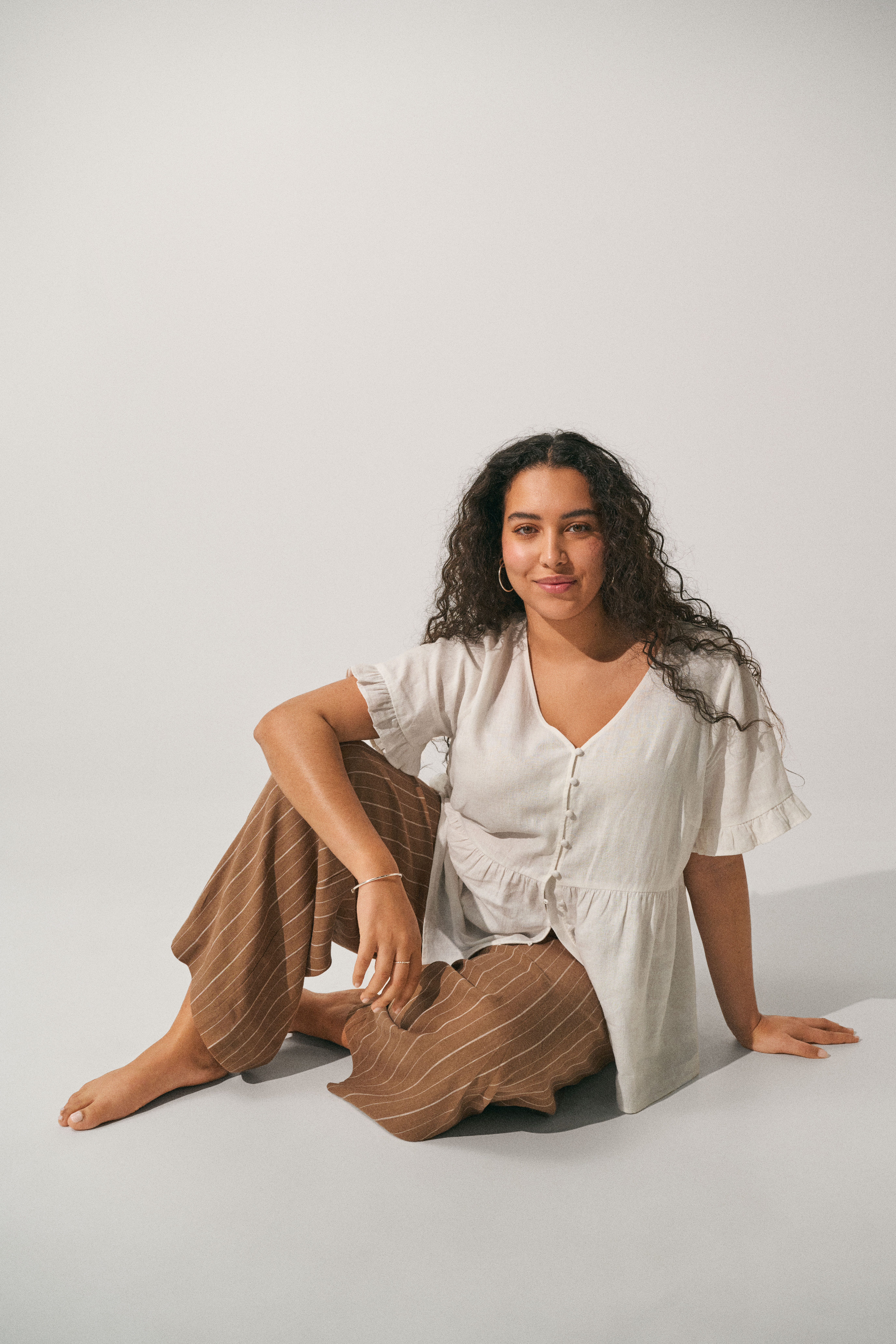 ZizziOutfit van linnen en viscose, , Model