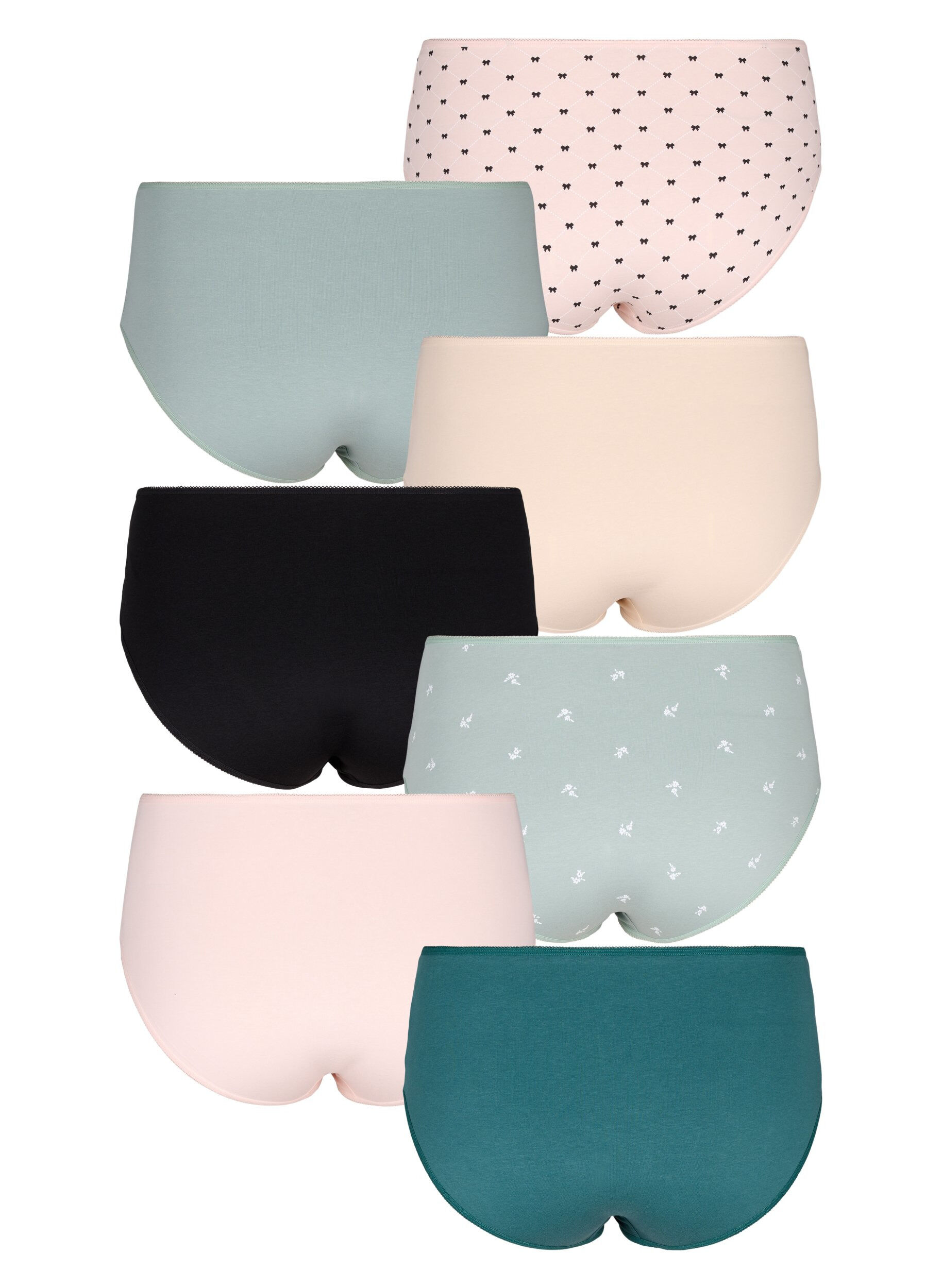 Zizzi7-pack panties met normale taille, Groen, Packshot image number 1