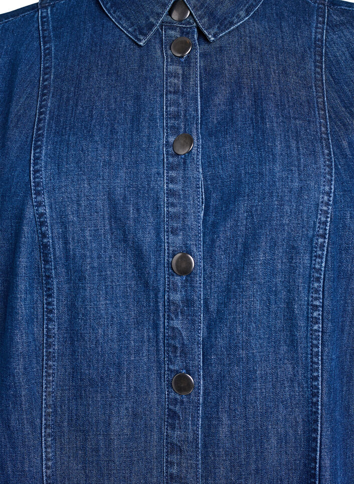 Robe-chemise en denim mi-longue, Bleu, Packshot image number 2