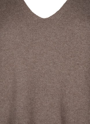 Robe en tricot avec fente, Walnut/White, Packshot image number 2