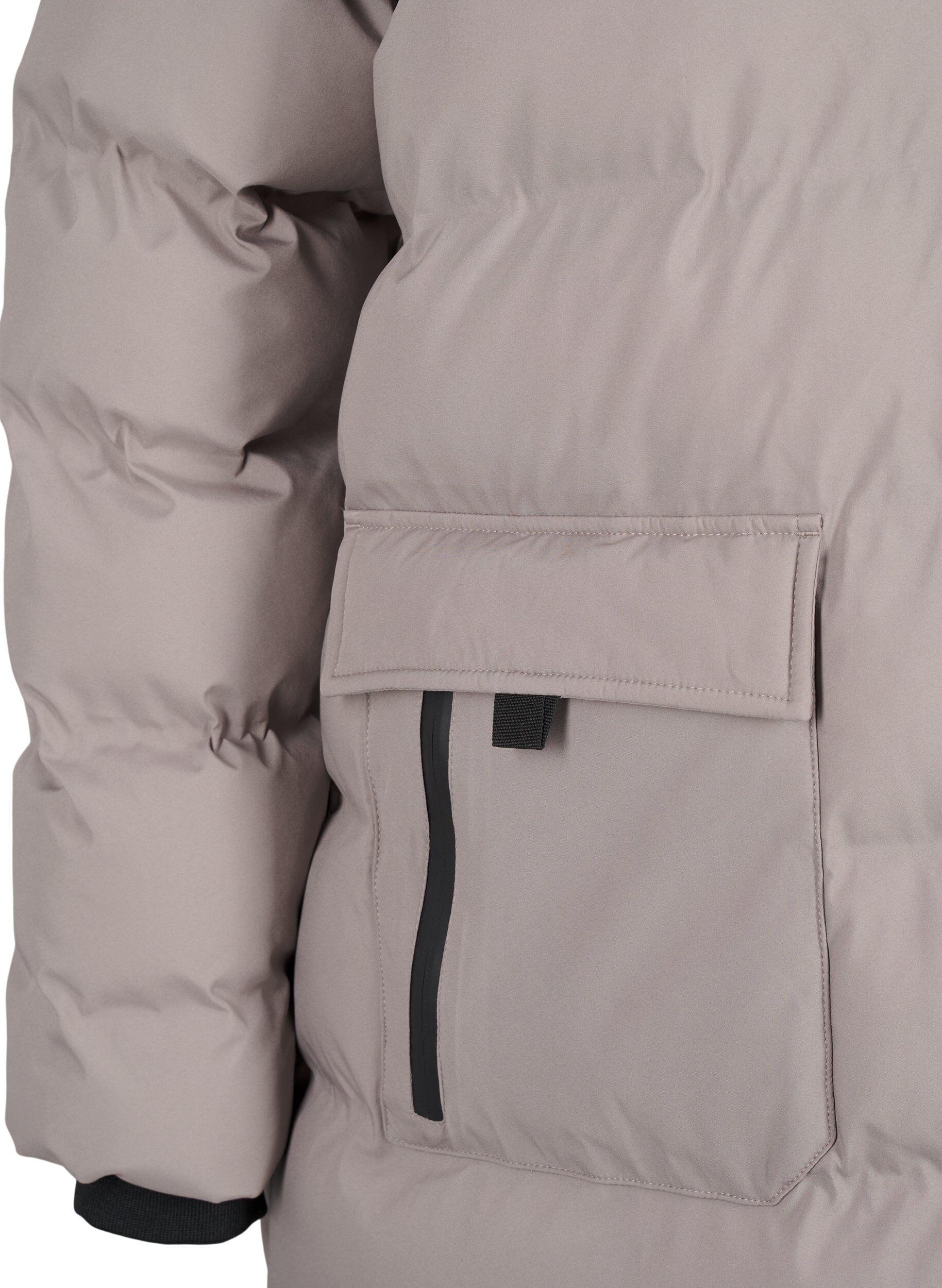 ZizziPufferjas met capuchon en zakken, Beige, Packshot image number 3