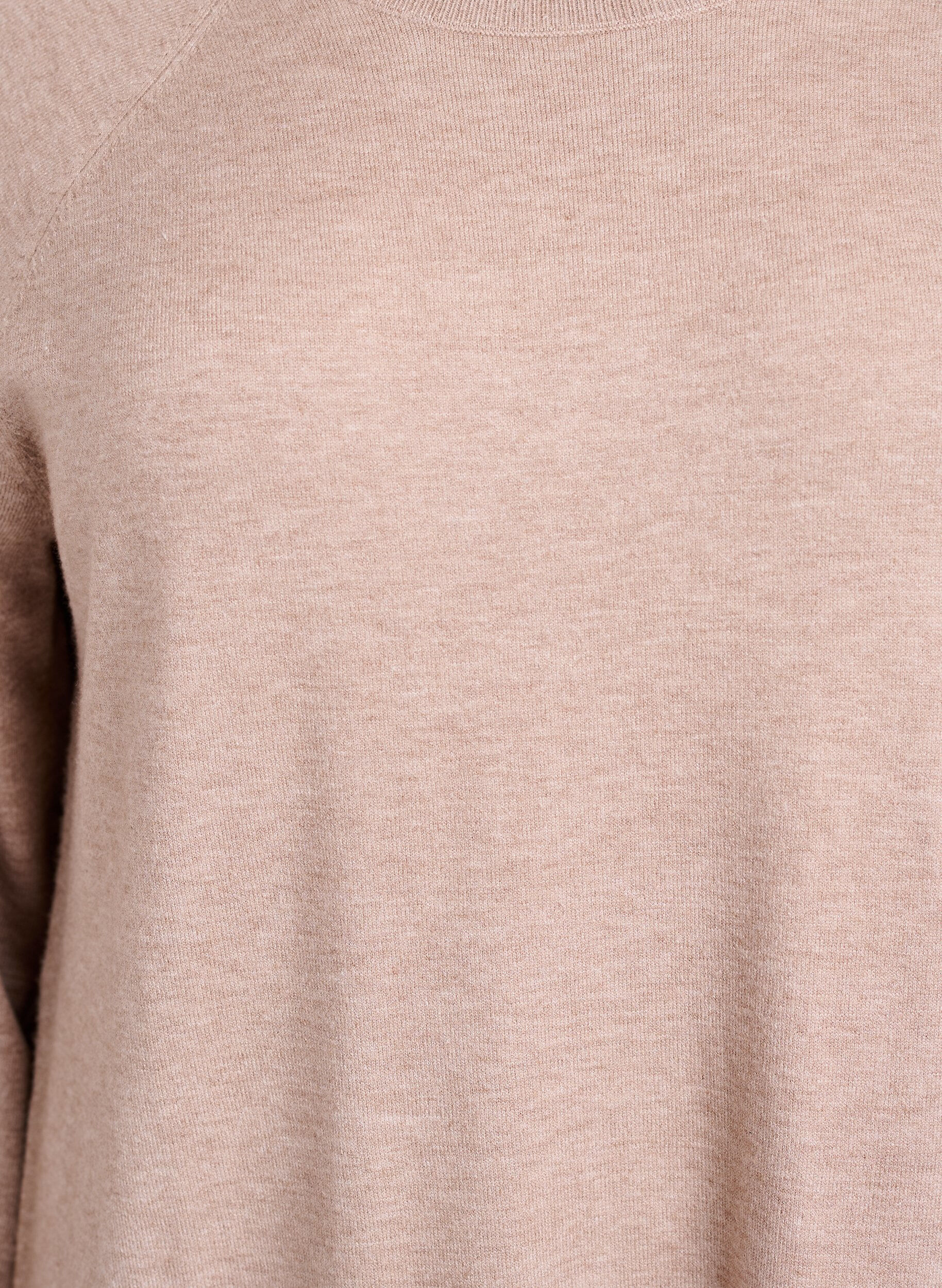 ZizziKorte gebreide jurk met raglanmouwen, Beige, Packshot image number 2