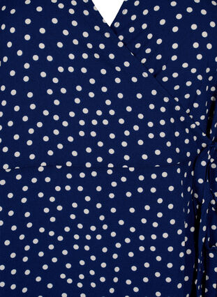 Robes imprimées à envelopper avec des manches courtes, Navy Blazer Dot AOP, Packshot image number 2