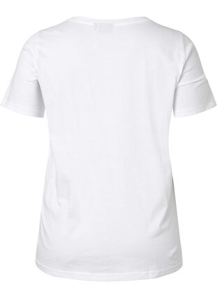 T-shirt en coton à col rond et imprimé, Bright White W. Love, Packshot image number 1