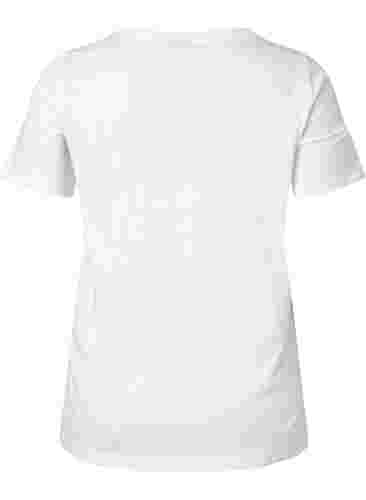 Katoenen t-shirt met ronde hals en opdruk, Bright White W. Love, Packshot image number 1