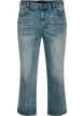 Kiana straight-fit jeans met een licht versleten look, Blauw, Packshot image number 0