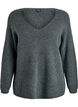 Gebreide blouse met V-hals en raglanmouwen, Groen, Packshot image number 0