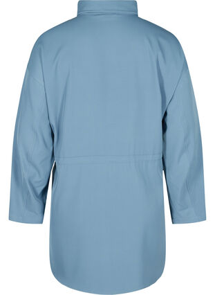 Veste chemise à manches longues avec cordon de serrage et poches, Blue Shadow, Packshot image number 1