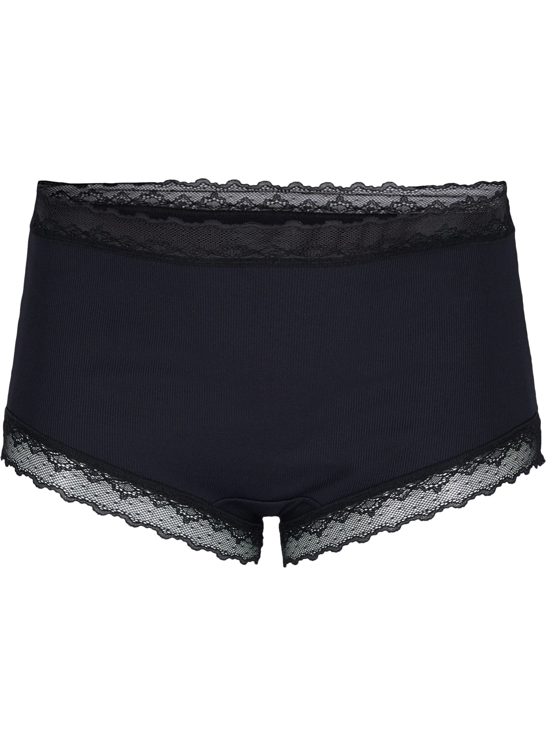 Zizzi Culotte taille haute avec dentelle, Black, Packshot image number 0