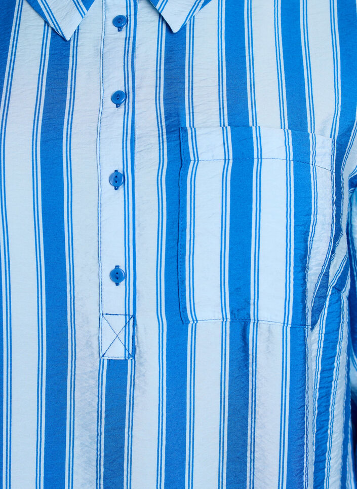 Robe courte avec col et poche poitrine, Bleu, Packshot image number 2