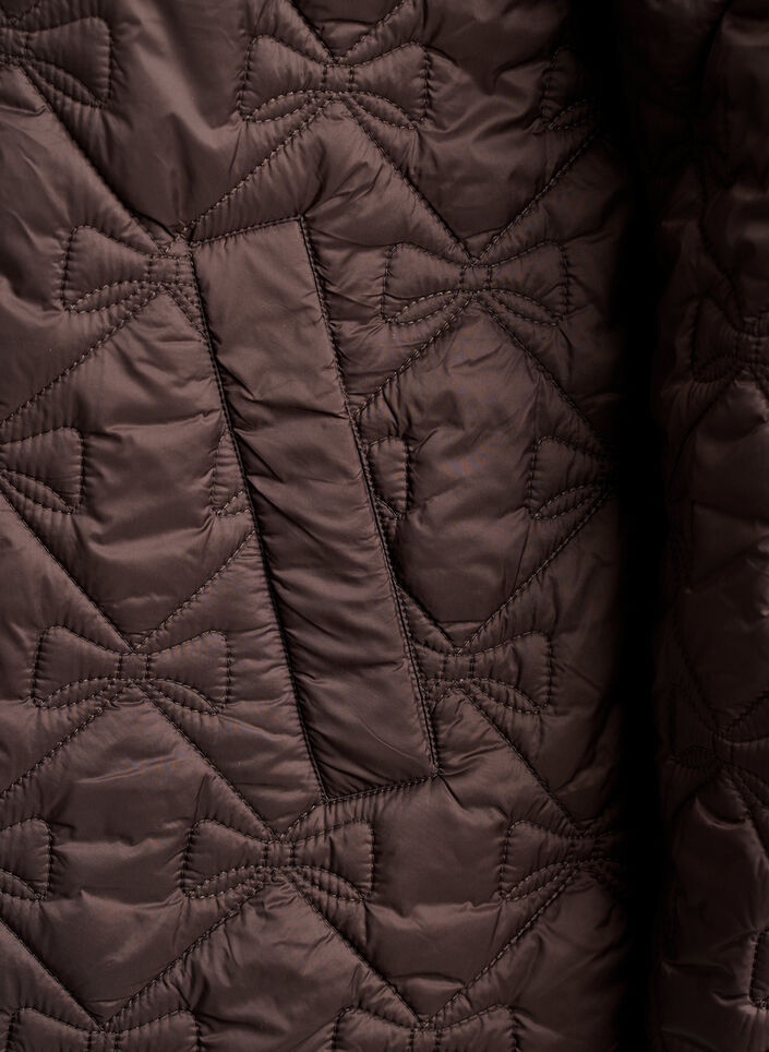Licht gewatteerde jas met decoratieve stiksels, Bruin, Packshot image number 3